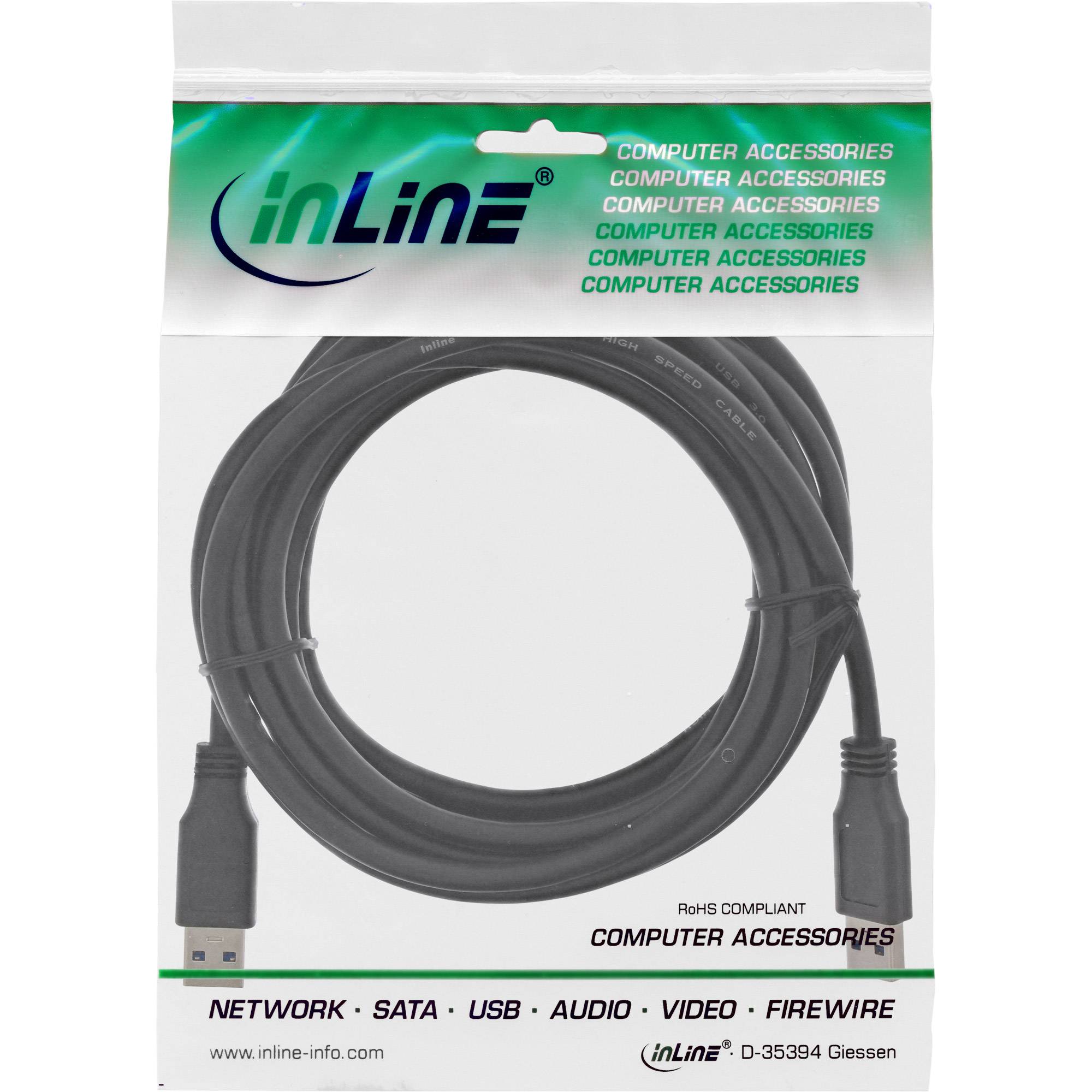 INLINE - USB 3.2 Gen.1 Kabel - A an A - schwarz - 3m