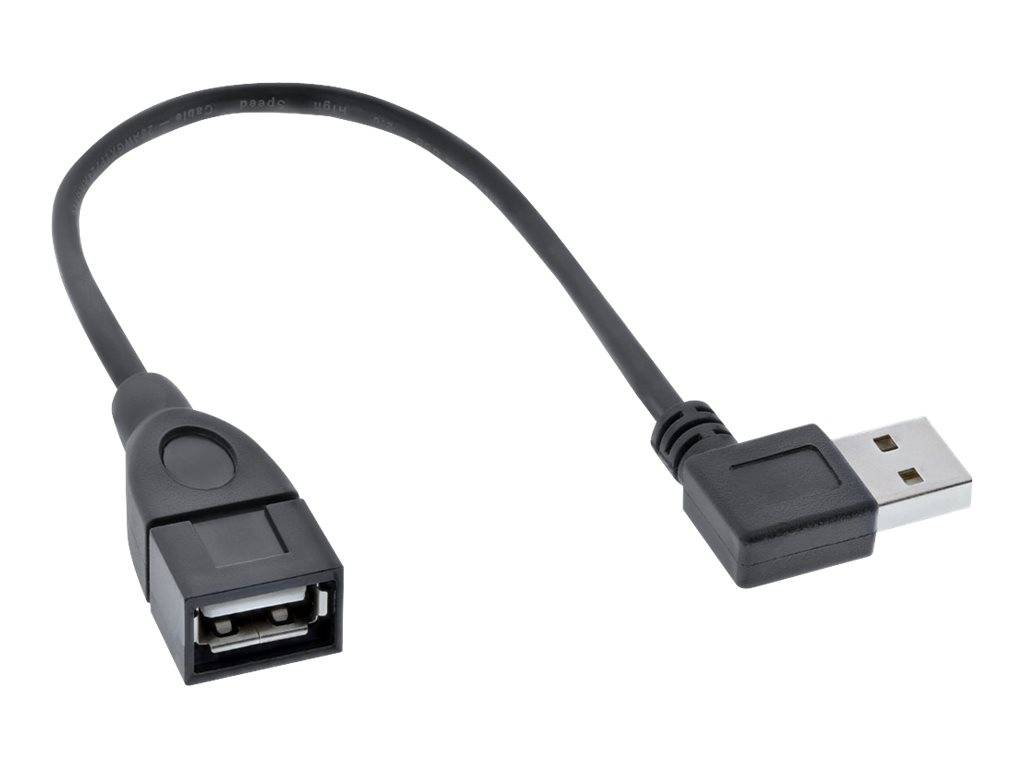 INLINE - Smart USB 2.0 Verlängerung gewinkelt - ST / BU - Typ A - schwarz - 0,2m
