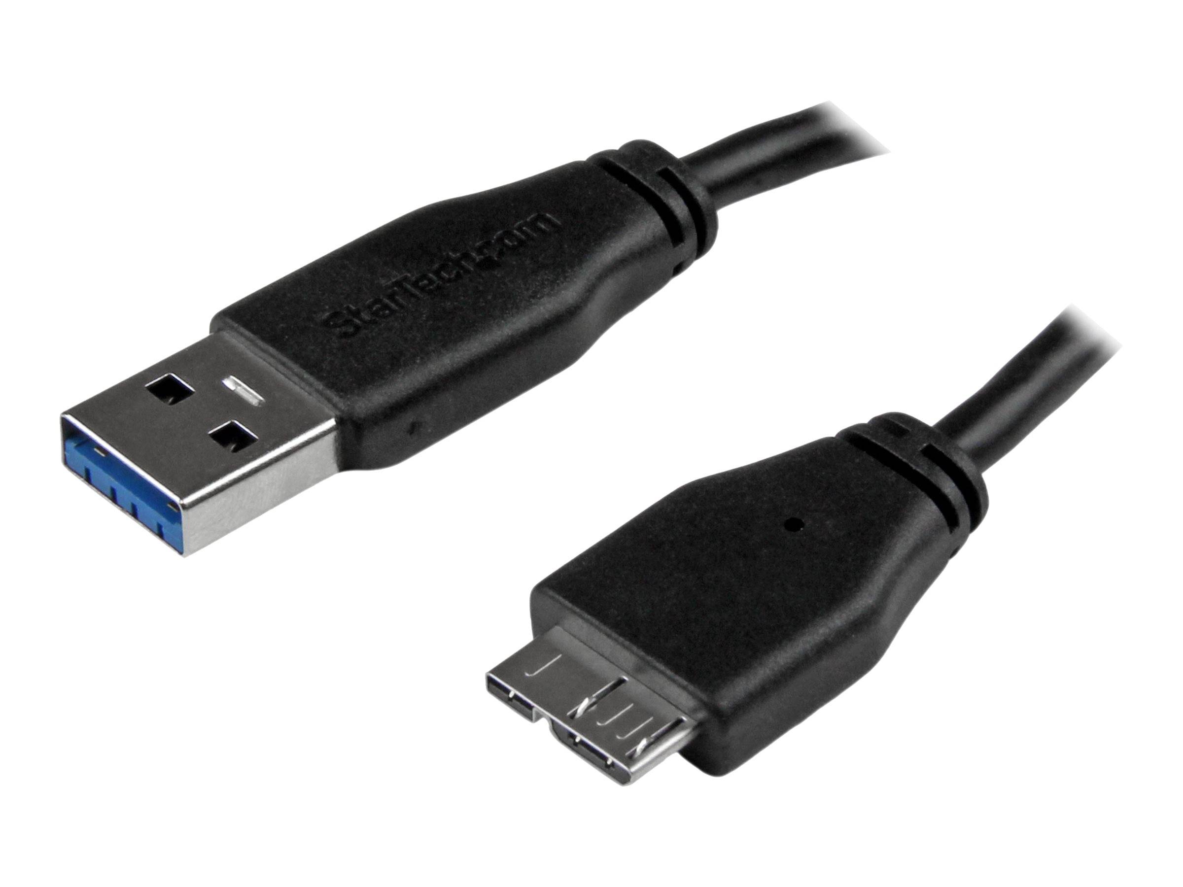 StarTech.com 50cm schlankes SuperSpeed USB 3.0 A auf Micro B Kabel - St/St - USB 3.0 Anschlusskabel - Schwarz - USB-Kabe