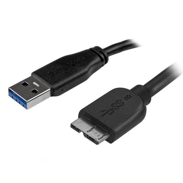 StarTech.com 50cm schlankes SuperSpeed USB 3.0 A auf Micro B Kabel - St/St - USB 3.0 Anschlusskabel - Schwarz - USB-Kabe