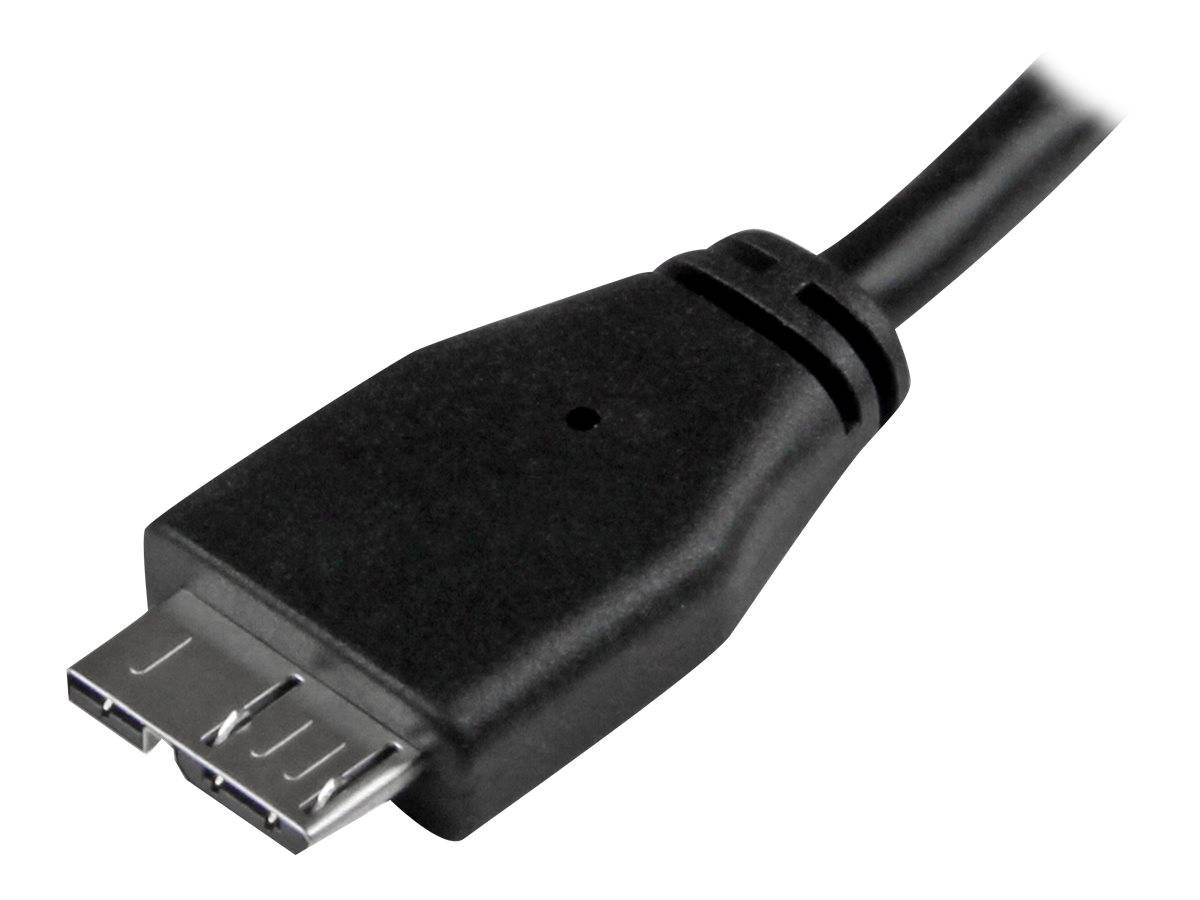 StarTech.com 2m schlankes SuperSpeed USB 3.0 A auf Micro B Kabel - St/St - USB 3.0 Anschlusskabel - Schwarz - USB-Kabel