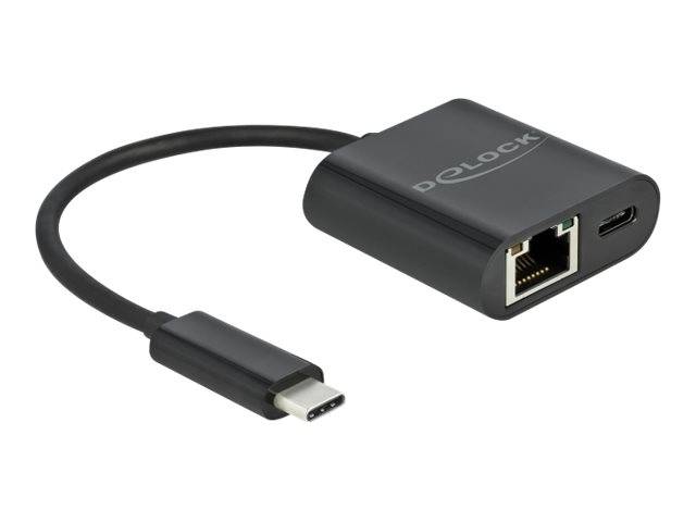 Delock - Netzwerkadapter - USB-C 3.2 Gen 1 - Gigabit Ethernet x 1 + USB-C (nur Spannungsversorgung)