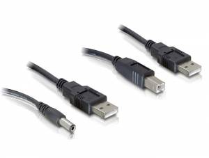 DeLOCK - Stromkabelkit - USB (M) bis USB Typ B, Gleichstromstecker 2,1 mm (M)