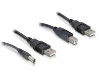 DeLOCK - Stromkabelkit - USB (M) bis USB Typ B, Gleichstromstecker 2,1 mm (M)