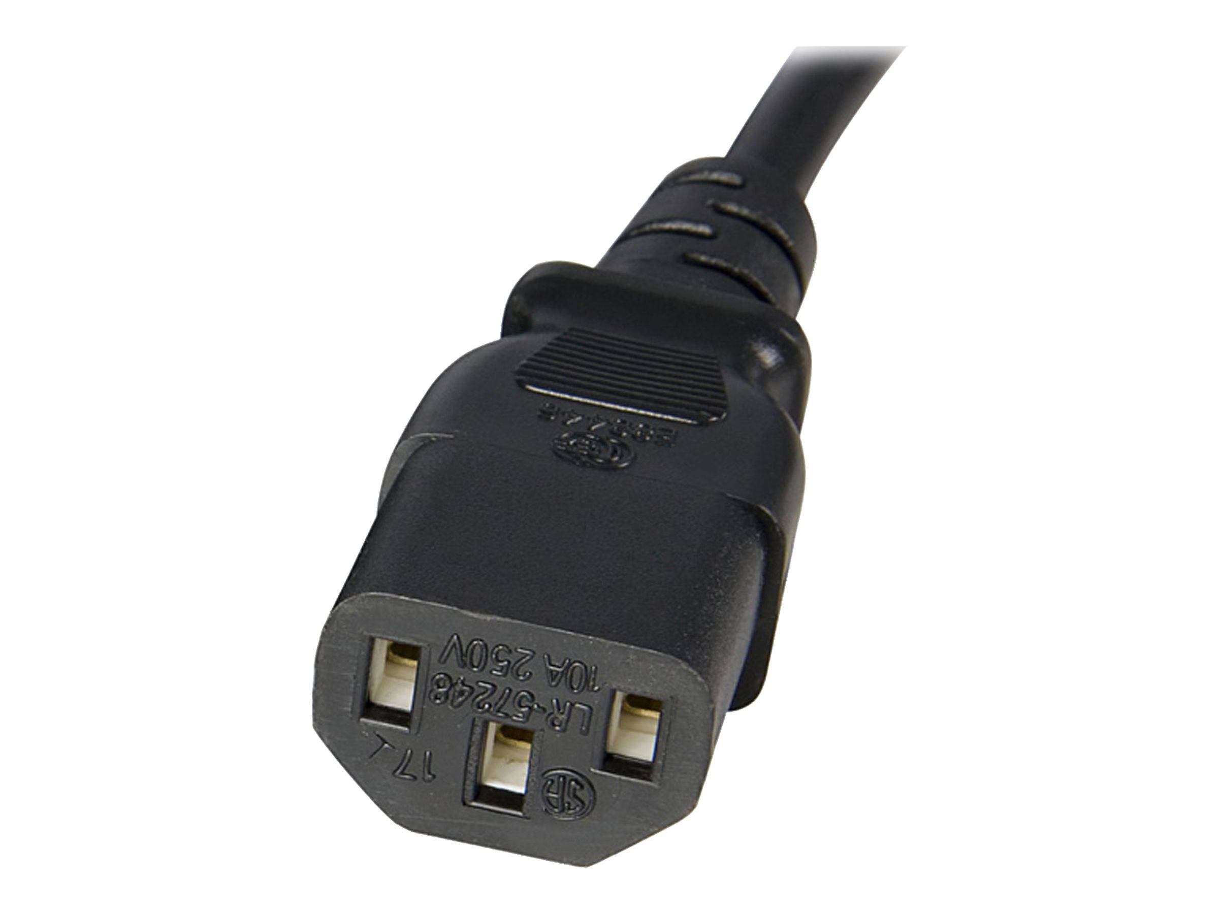 StarTech.com 1 m Stromkabel Verlängerung, C14 auf C13, 10A 125V, 18AWG, Stromkabel Verlängerung für Computer, IEC-320-C1