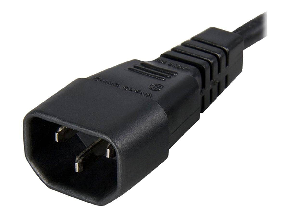 StarTech.com 1 m Stromkabel Verlängerung, C14 auf C13, 10A 125V, 18AWG, Stromkabel Verlängerung für Computer, IEC-320-C1