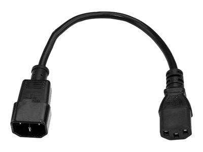 StarTech.com 1 m Stromkabel Verlängerung, C14 auf C13, 10A 125V, 18AWG, Stromkabel Verlängerung für Computer, IEC-320-C1
