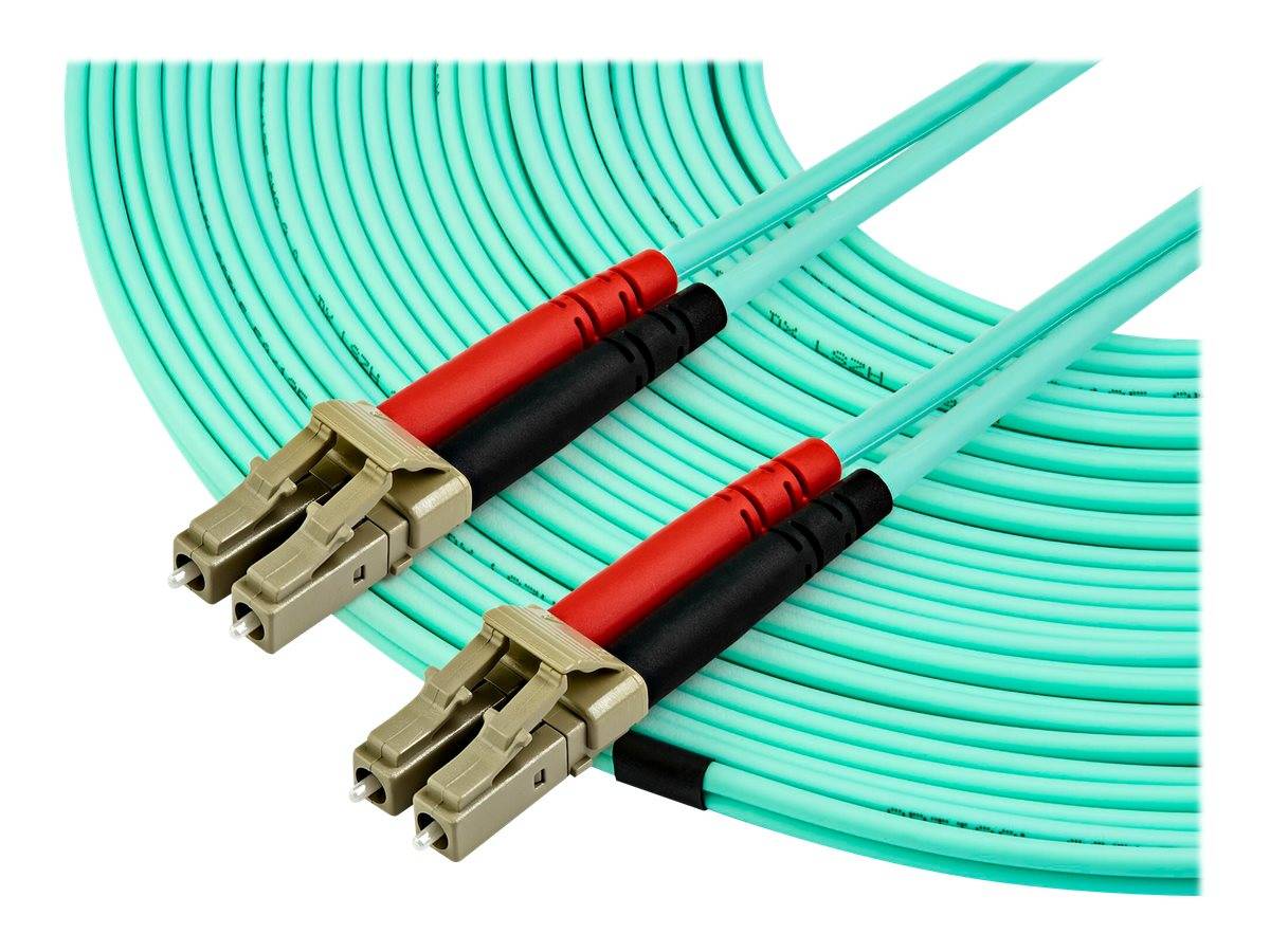 StarTech.com 15 m OM4 LC to LC Multimode Duplex Fiber Optic Patch Cable- Aqua - 50/125 - Fiber Optic Cable - 40/100Gb -