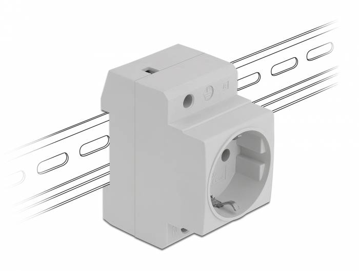 DeLOCK 11472, CEE 7/3, Grau, Kunststoff, 250 V, 16 A, 64 mm