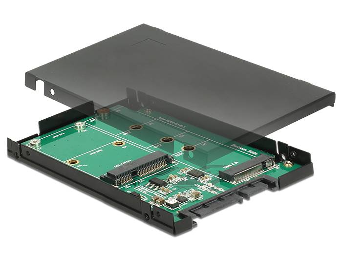 DeLOCK 2.5" Converter SATA 22 pin > 1 x M.2 key B + 1 x mSATA