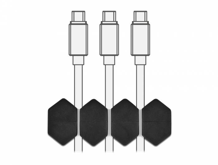 DeLOCK - Kabelhalter-Kit - Tisch montierbar, Oberfläche montierbar, geeignet für Wandmontage