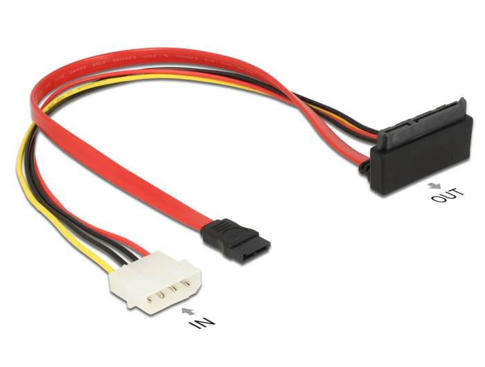DeLOCK - SATA-Kabel - Serial ATA 150/300/600 - interne Stromversorgung, 4-polig, SATA bis SATA Combo (R)