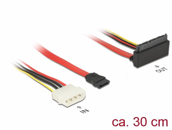 DeLOCK - SATA-Kabel - Serial ATA 150/300/600 - interne Stromversorgung, 4-polig, SATA bis SATA Combo (R)