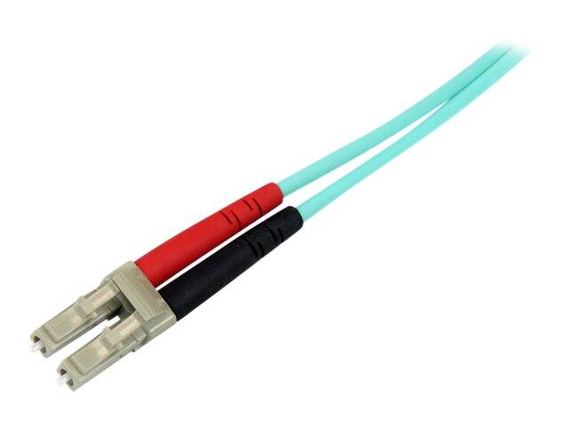 StarTech.com 10m (30ft) LC/UPC to LC/UPC OM3 Multimode Fiber Optic Cable, Full Duplex 50/125Âµm Zipcord Fiber Cable, 100