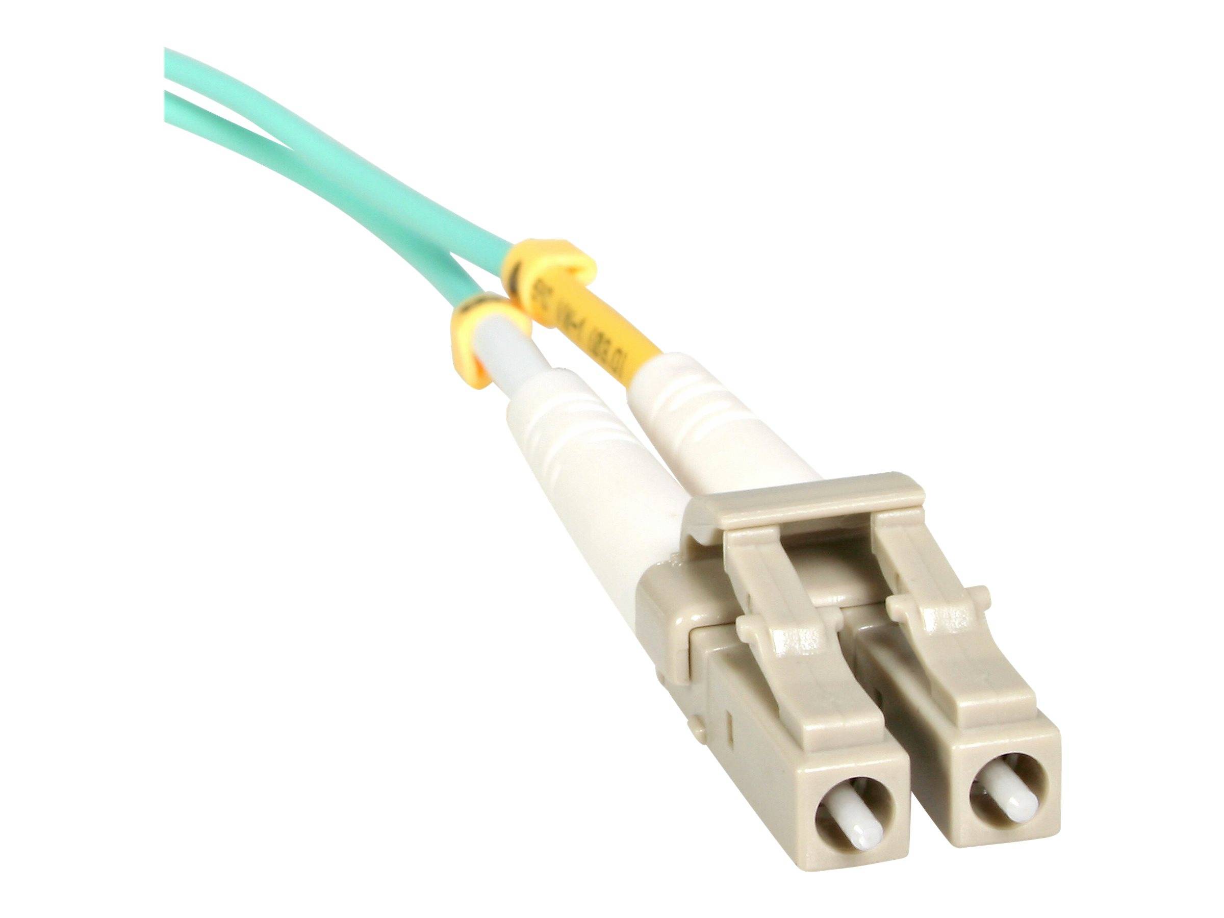 StarTech.com 10m (30ft) LC/UPC to LC/UPC OM3 Multimode Fiber Optic Cable, Full Duplex 50/125Âµm Zipcord Fiber Cable, 100