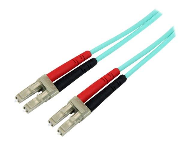 StarTech.com 10m (30ft) LC/UPC to LC/UPC OM3 Multimode Fiber Optic Cable, Full Duplex 50/125Âµm Zipcord Fiber Cable, 100