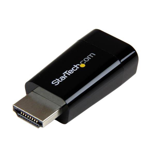 StarTech.com Kompakter HDMI auf VGA Adapter/ Konverter ideal für Chromebooks Ultrabooks & Laptops- HDMI zu VGA HD15 Wand