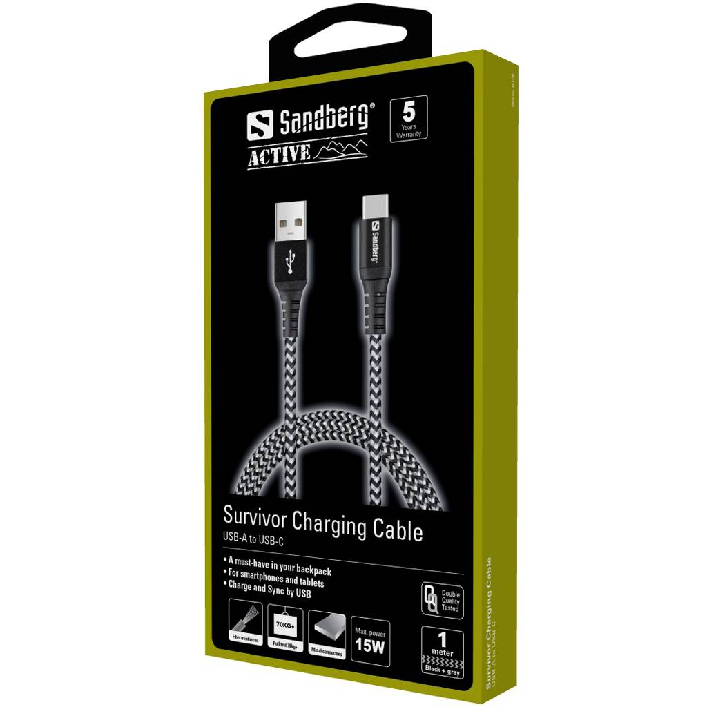 Sandberg Survivor - USB-Kabel - USB (M) zu 24 pin USB-C (M)