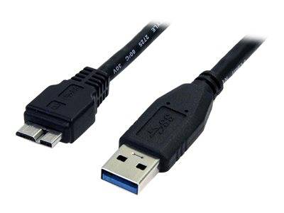 StarTech.com 0,5m USB 3.0 A auf Micro B Kabel - St/St - Schwarz - 50cm SuperSpeed USB 3.0 Anschlusskabel - Stecker / Ste