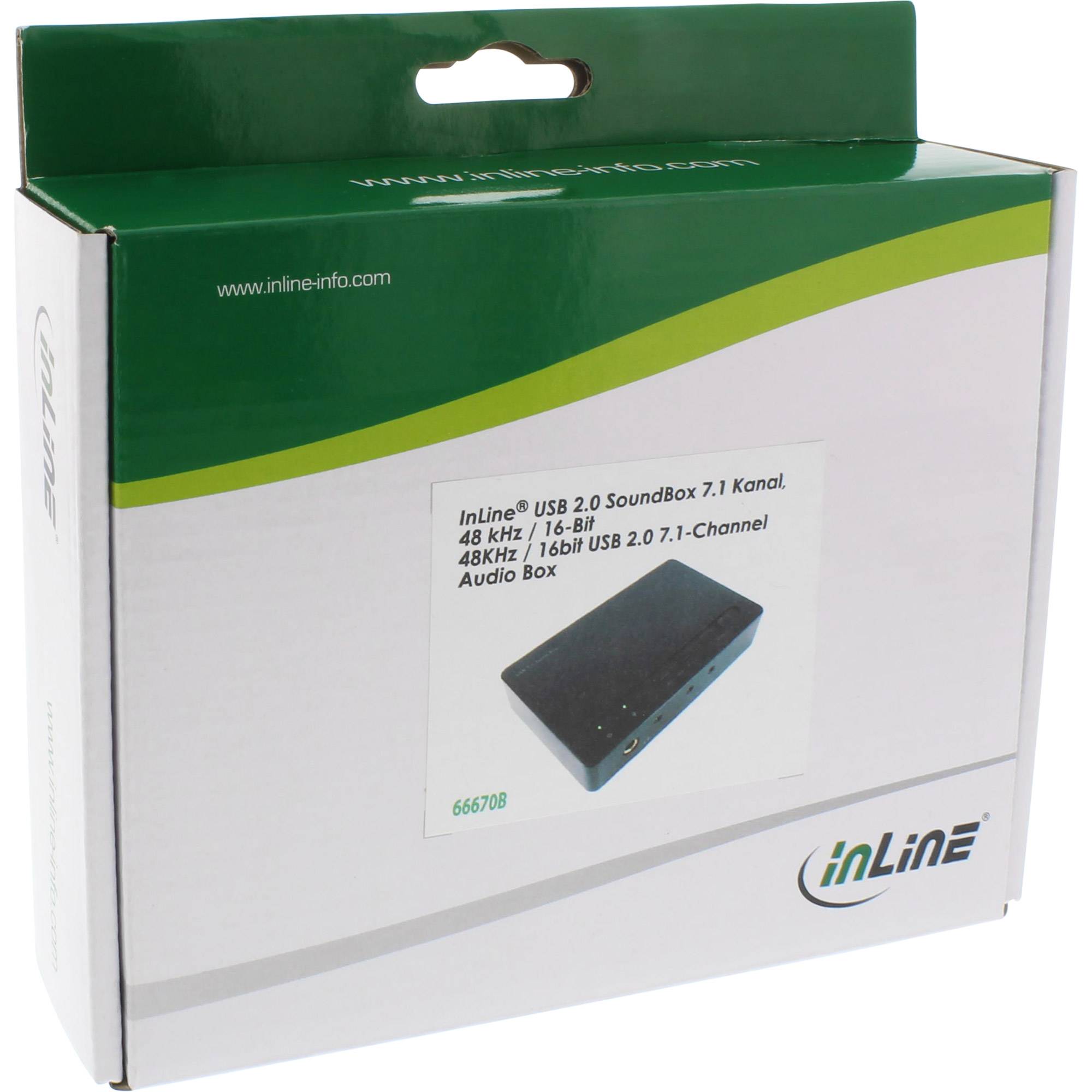 INLINE - USB 2.0 SoundBox 7.1 - 48KHz / 16-bit - mit Toslink Digital IN / OUT