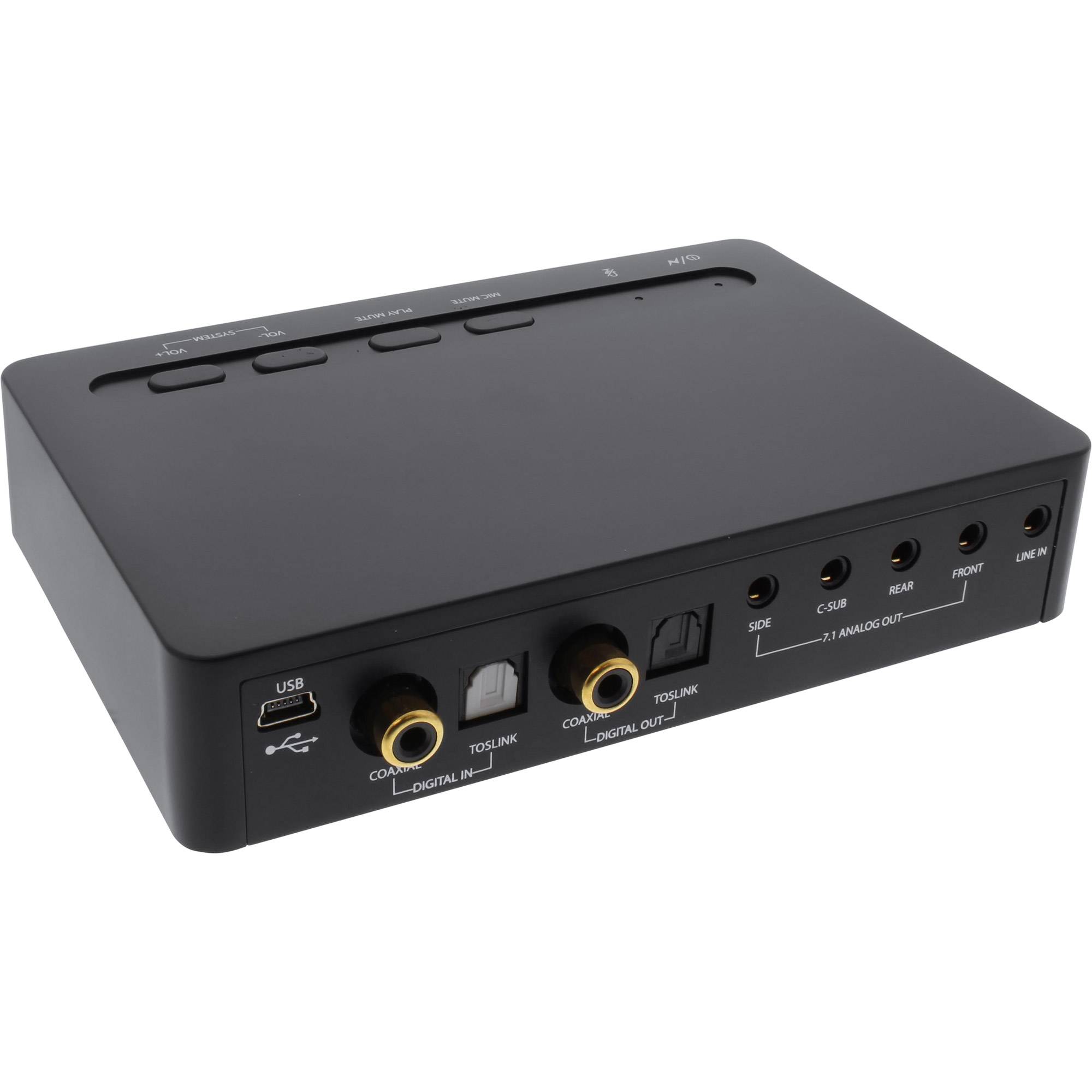 INLINE - USB 2.0 SoundBox 7.1 - 48KHz / 16-bit - mit Toslink Digital IN / OUT