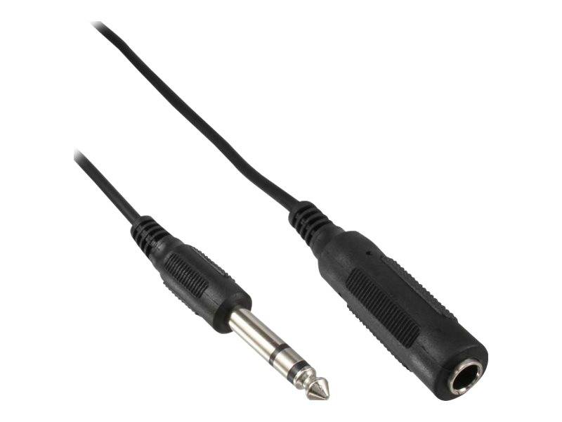 INLINE - Klinkenverlängerung - 6,3mm Klinke Stecker / Buchse - 5m - Stereo