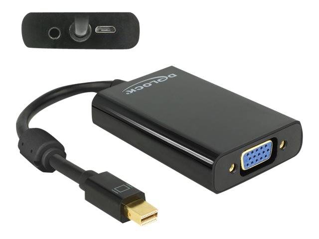 Delock Adapterkabel mini DisplayPort 1.1 Stecker >VGA Buchse + Audio 21 cm schwarz