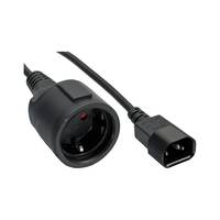 INLINE - Netz Adapter Kabel - Kaltgeräte C14 auf Schutzkontakt Buchse - 1m
