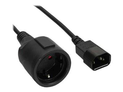 INLINE - Netz Adapter Kabel - Kaltgeräte C14 auf Schutzkontakt Buchse - 1m