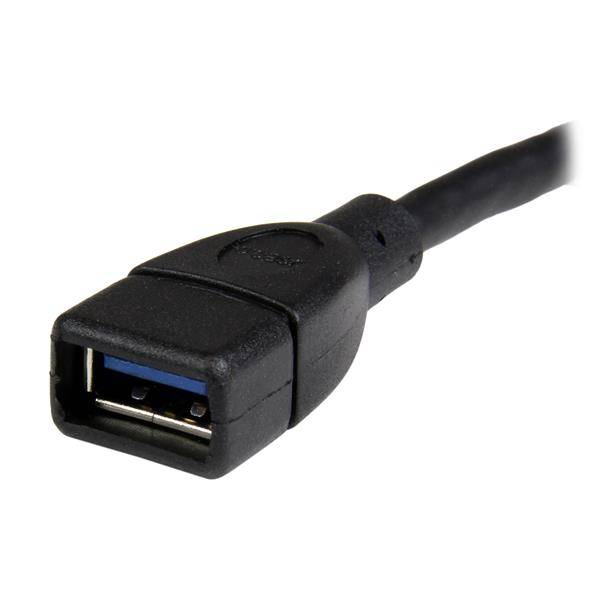 StarTech.com 15cm USB 3.0 Verlängerungskabel - USB 3 Typ A Kabel Verlängerung - Stecker/ Buchse - Schwarz - USB-Verlänge