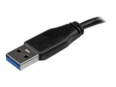 StarTech.com 3m schlankes SuperSpeed USB 3.0 A auf Micro B Kabel - St/St - USB 3.0 Anschlusskabel - Schwarz - USB-Kabel