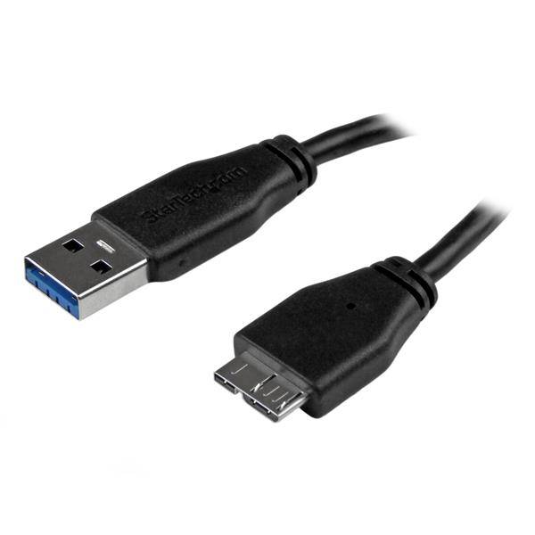 StarTech.com 15cm schlankes SuperSpeed USB 3.0 A auf Micro B Kabel - St/St - USB 3.0 Anschlusskabel - Schwarz - USB-Kabe