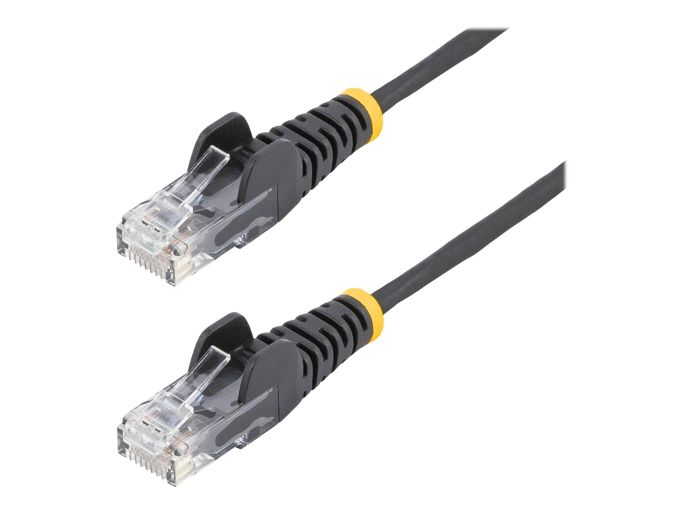 StarTech.com 3 m Cat6-Kabel - Schlankes Cat6-Patchkabel - Schwarz - Snagless RJ45-Anschlusse - Gigabit-Ethernet-Kabel -
