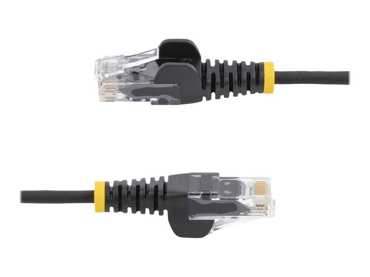 StarTech.com 3 m Cat6-Kabel - Schlankes Cat6-Patchkabel - Schwarz - Snagless RJ45-Anschlusse - Gigabit-Ethernet-Kabel -