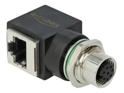 DeLOCK - Netzwerkadapter - 8-polig M12 (W) gerade bis RJ-45 (W)