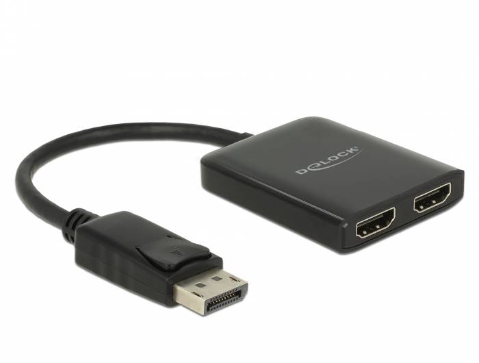 Delock DisplayPort 1.4 Splitter 1 x DisplayPort zu 2 x HDMI MST
