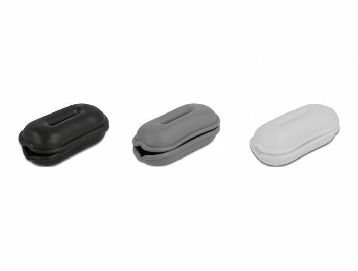 DeLOCK - Spule für Headset für Kabel, Kopfhörer - Grau, Schwarz, weiß (Packung mit 3)