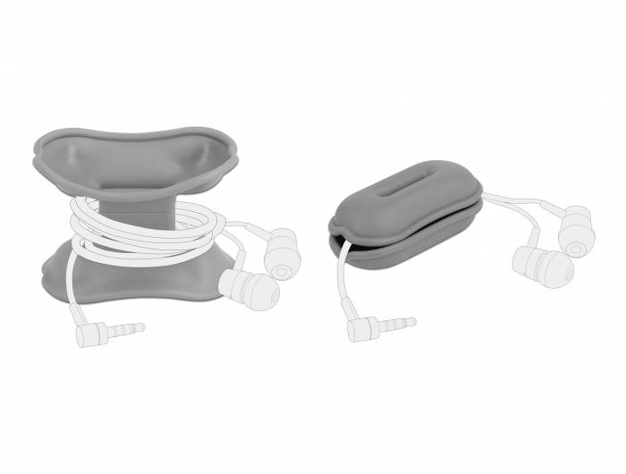 DeLOCK - Spule für Headset für Kabel, Kopfhörer - Grau, Schwarz, weiß (Packung mit 3)