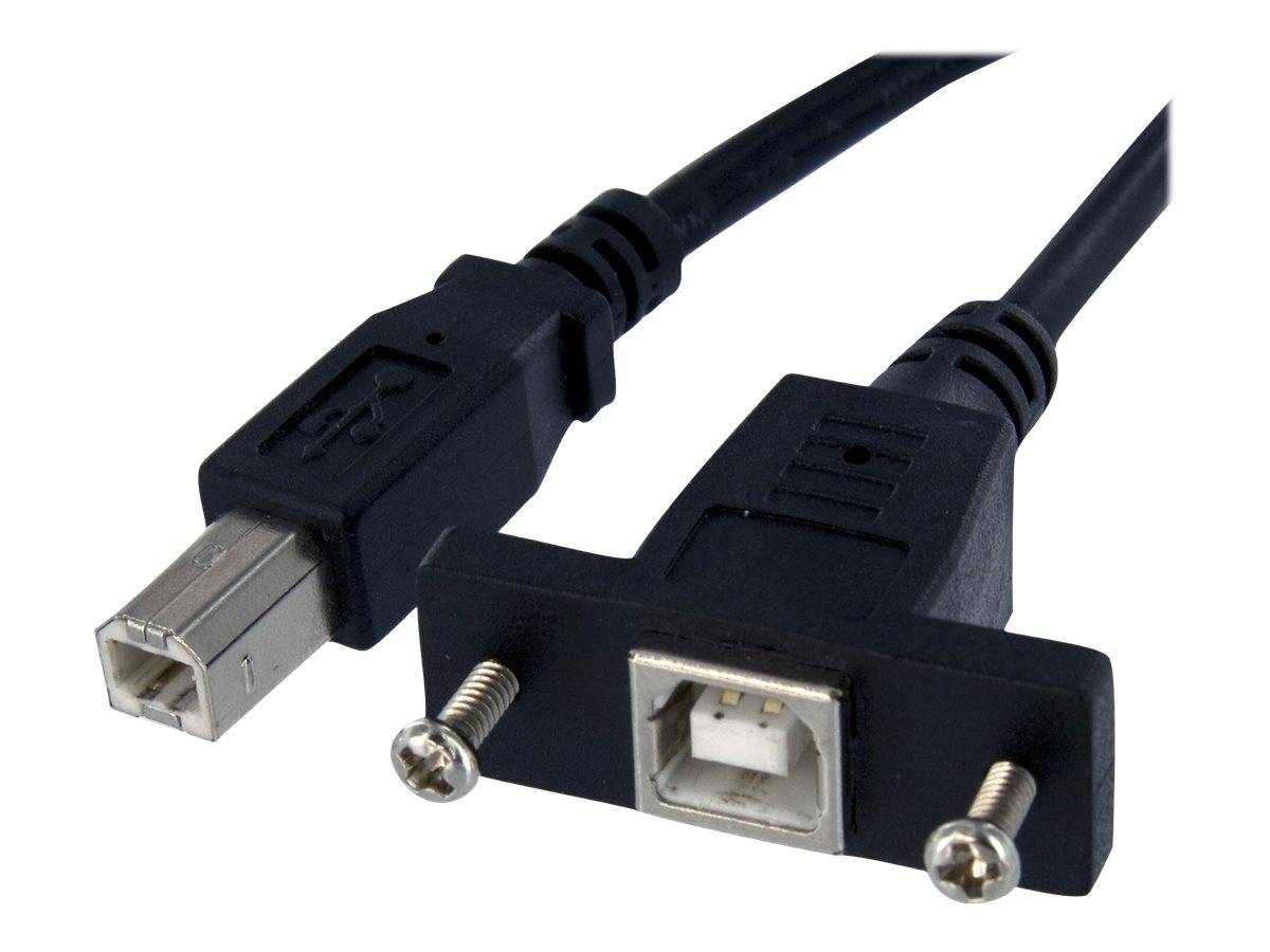 StarTech.com 90cm USB B auf B Blendenmontage Kabel - Bu/St - USB Verlängerungskabel - Einbaubuchsen Kabel Verlängerung -