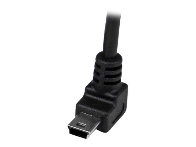 Schwarzes Rechtwinklige USB-Kabelverbinder auf weißem Hintergrund.