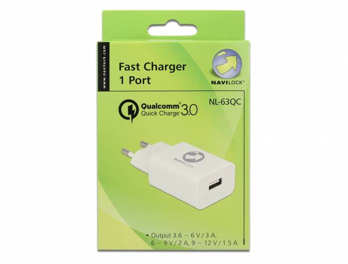 Navilock - Netzteil - 1.5 A - QC 3.0 (USB)