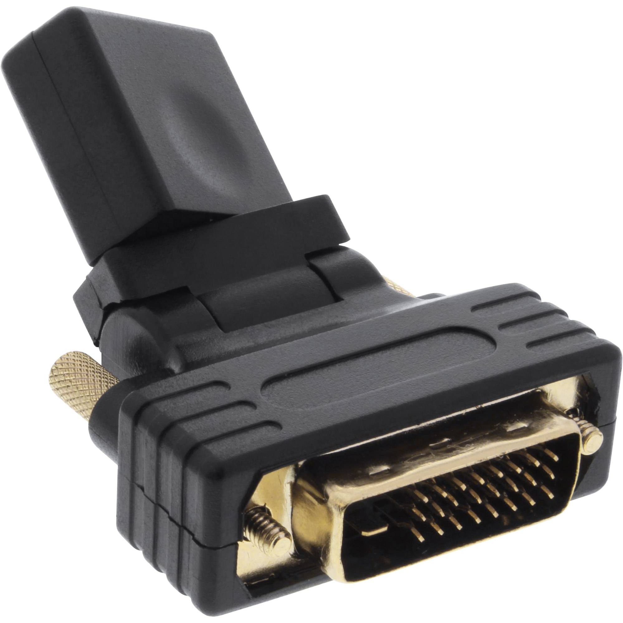 INLINE - HDMI-DVI Adapter - HDMI Buchse auf DVI Stecker - flexibler Winkel - 4K2K