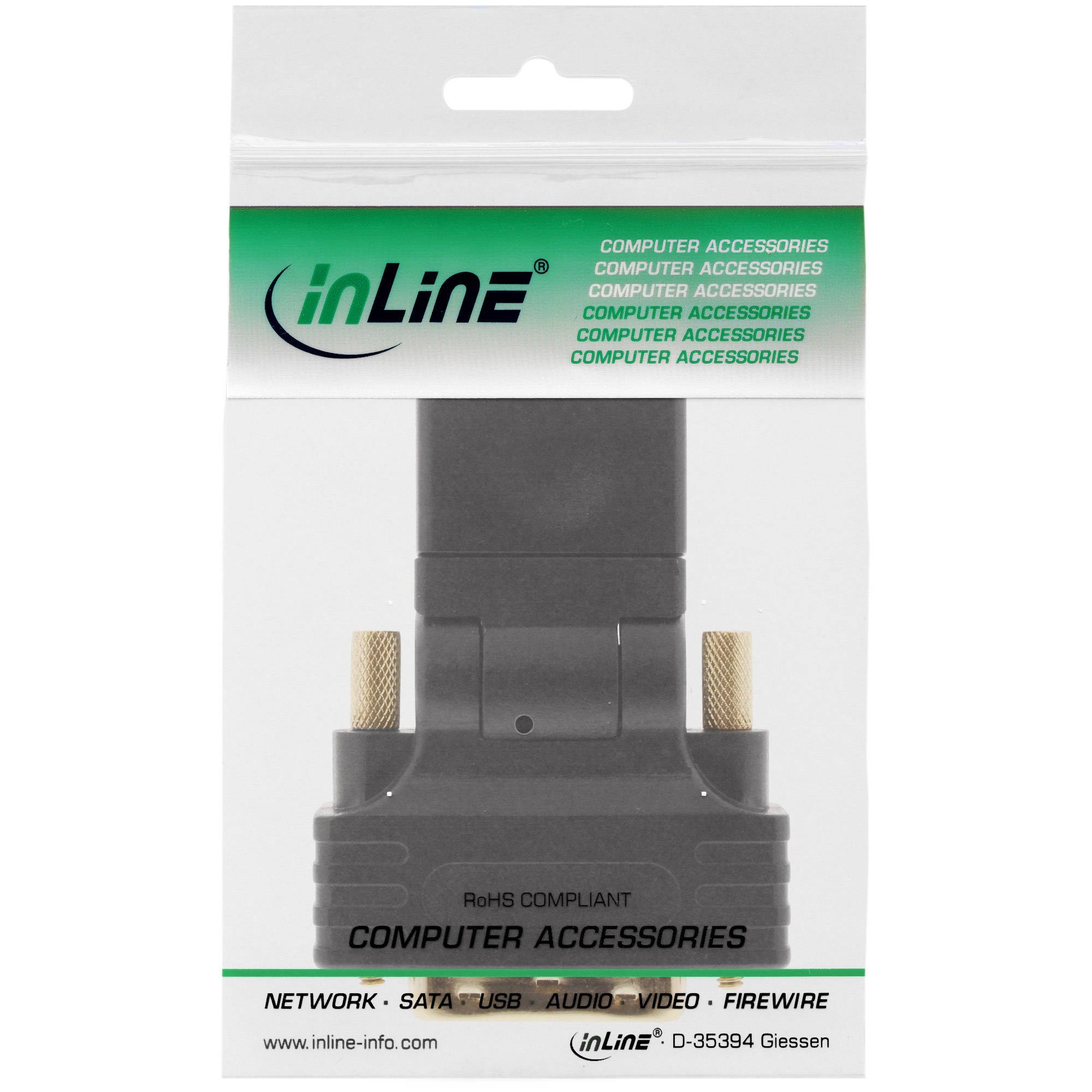 INLINE - HDMI-DVI Adapter - HDMI Buchse auf DVI Stecker - flexibler Winkel - 4K2K