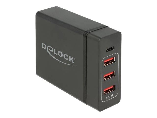 DeLOCK USB Charger 1 x USB Type-C PD + 3 x USB Type-A 60 W