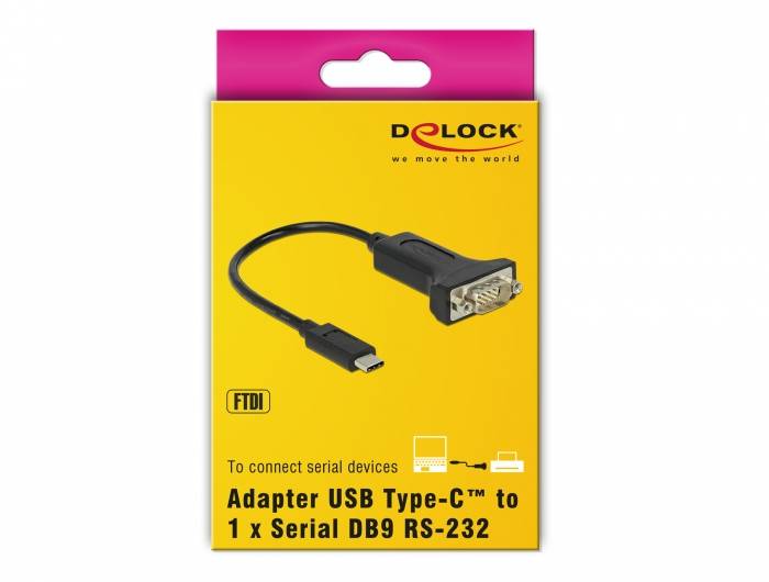 DeLOCK - Kabel USB / seriell - USB-C (M) bis DB-9 (M)