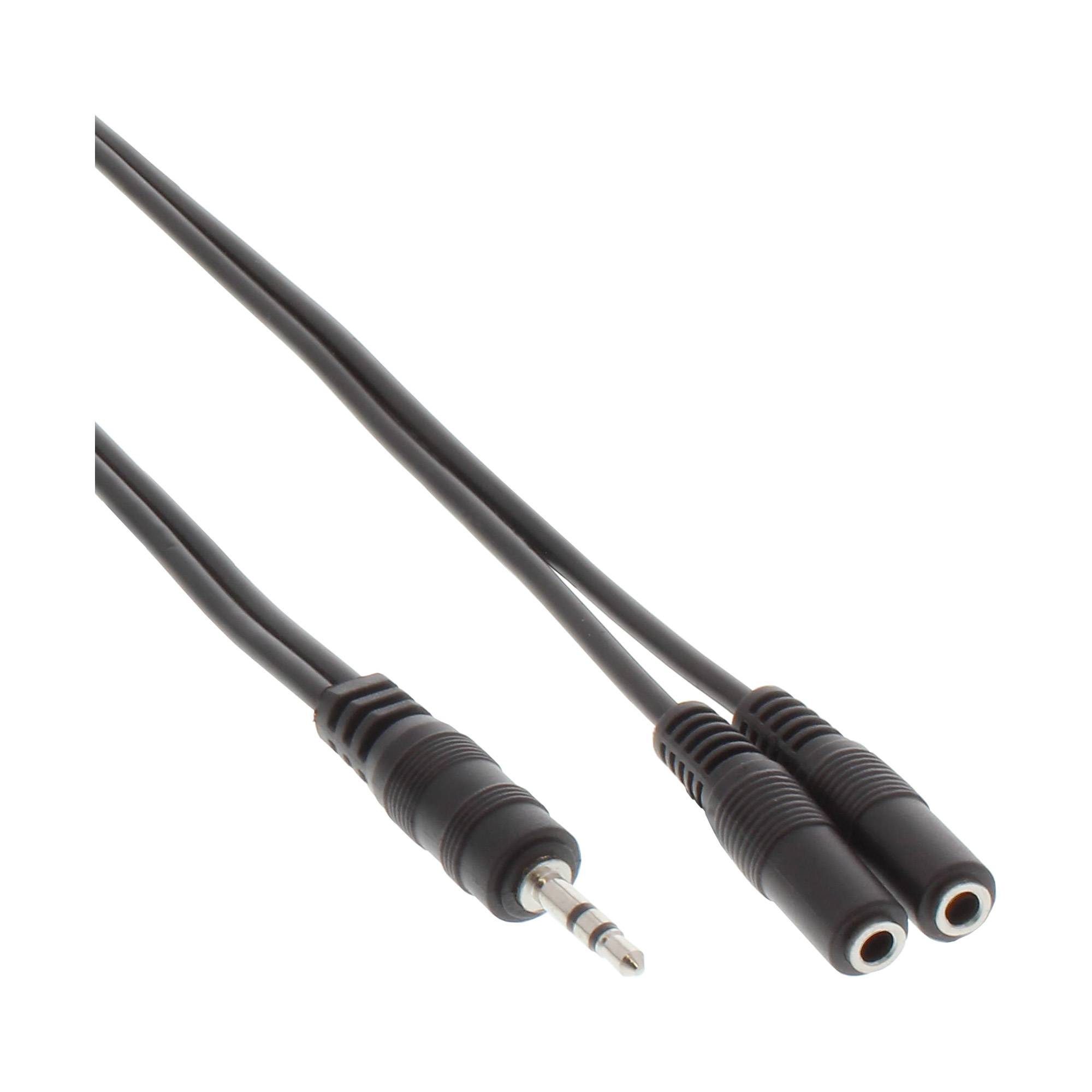 INLINE - Klinken Y-Kabel - 3,5mm Klinke ST an 2x 3,5mm Klinke BU - Stereo - 5m