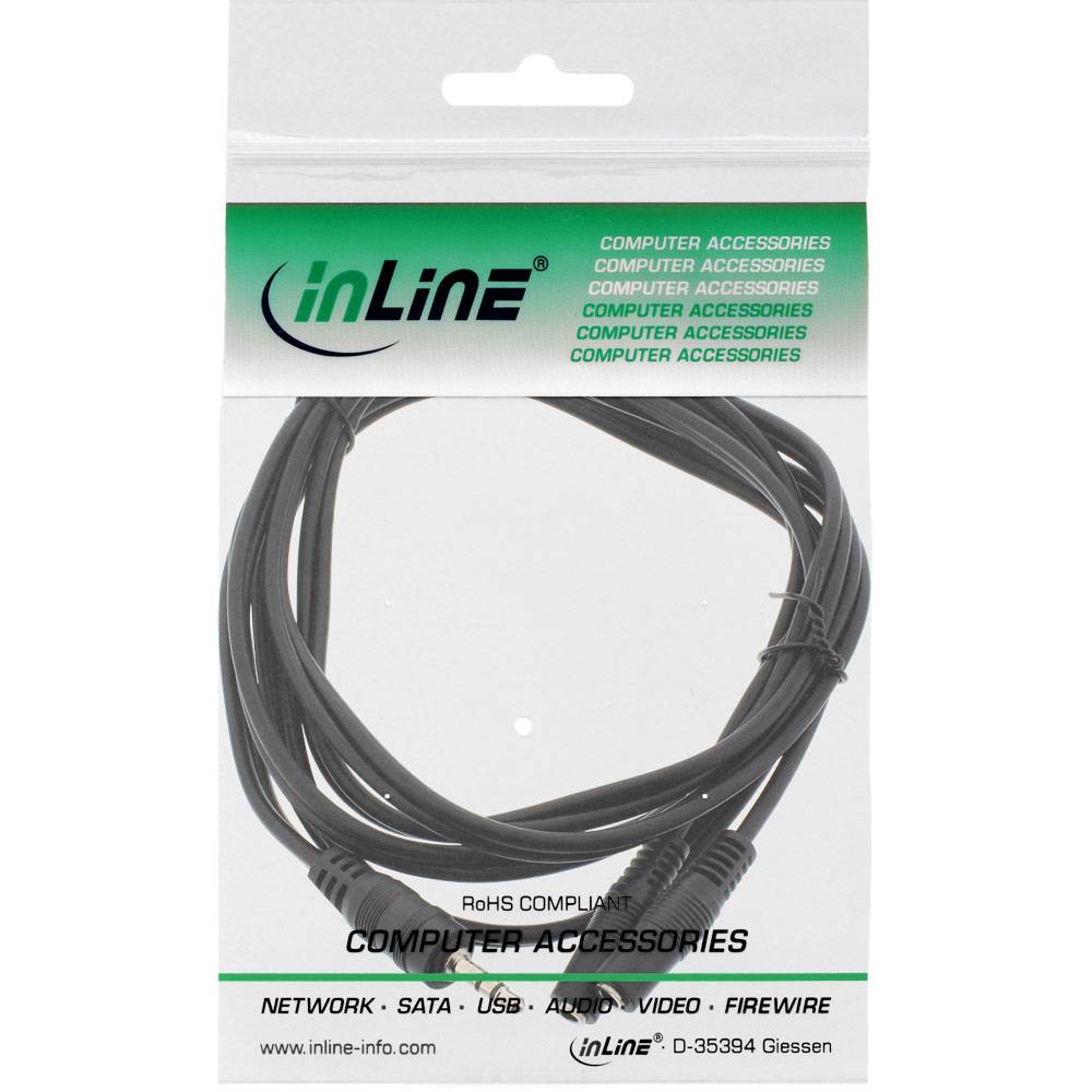 INLINE - Klinken Y-Kabel - 3,5mm Klinke ST an 2x 3,5mm Klinke BU - Stereo - 5m