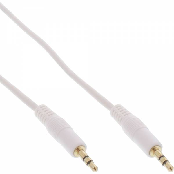 INLINE - Klinke Kabel - 3,5mm Stecker / Stecker - Stereo - weiß / gold - 1m