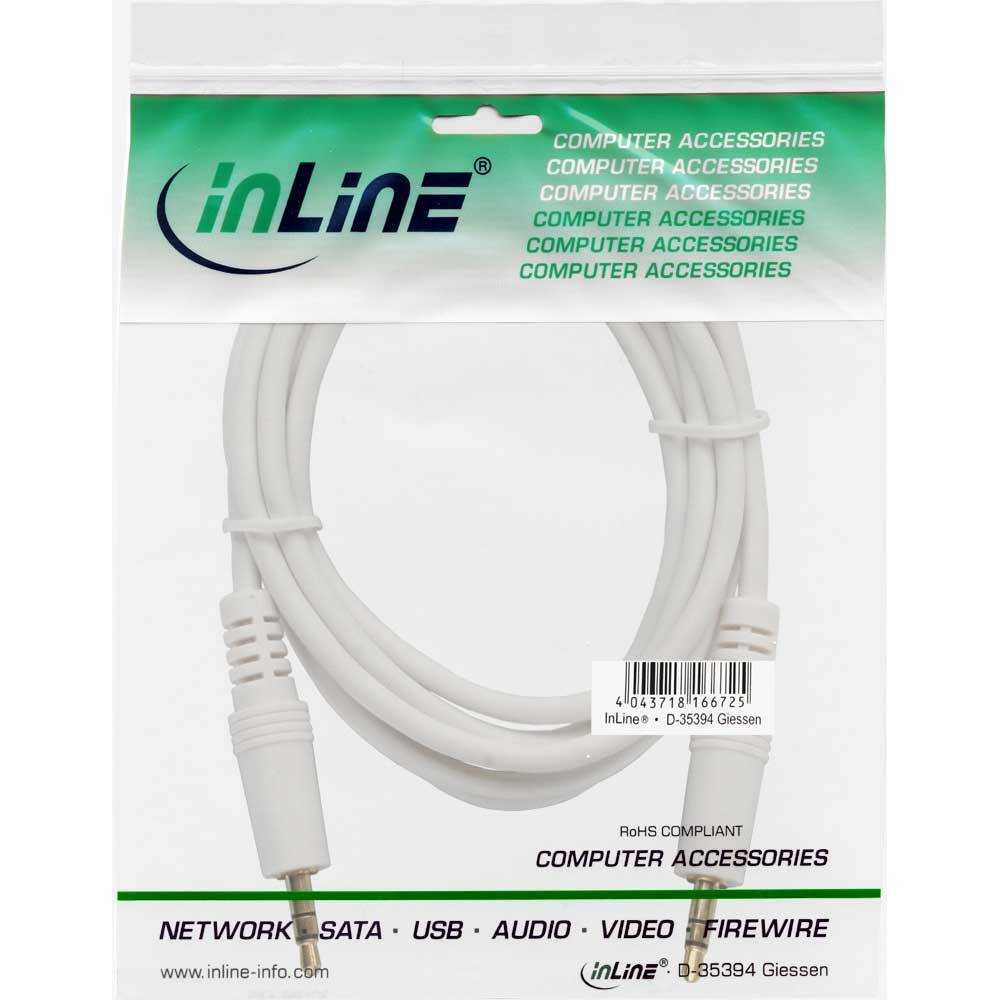 INLINE - Klinke Kabel - 3,5mm Stecker / Stecker - Stereo - weiß / gold - 2m