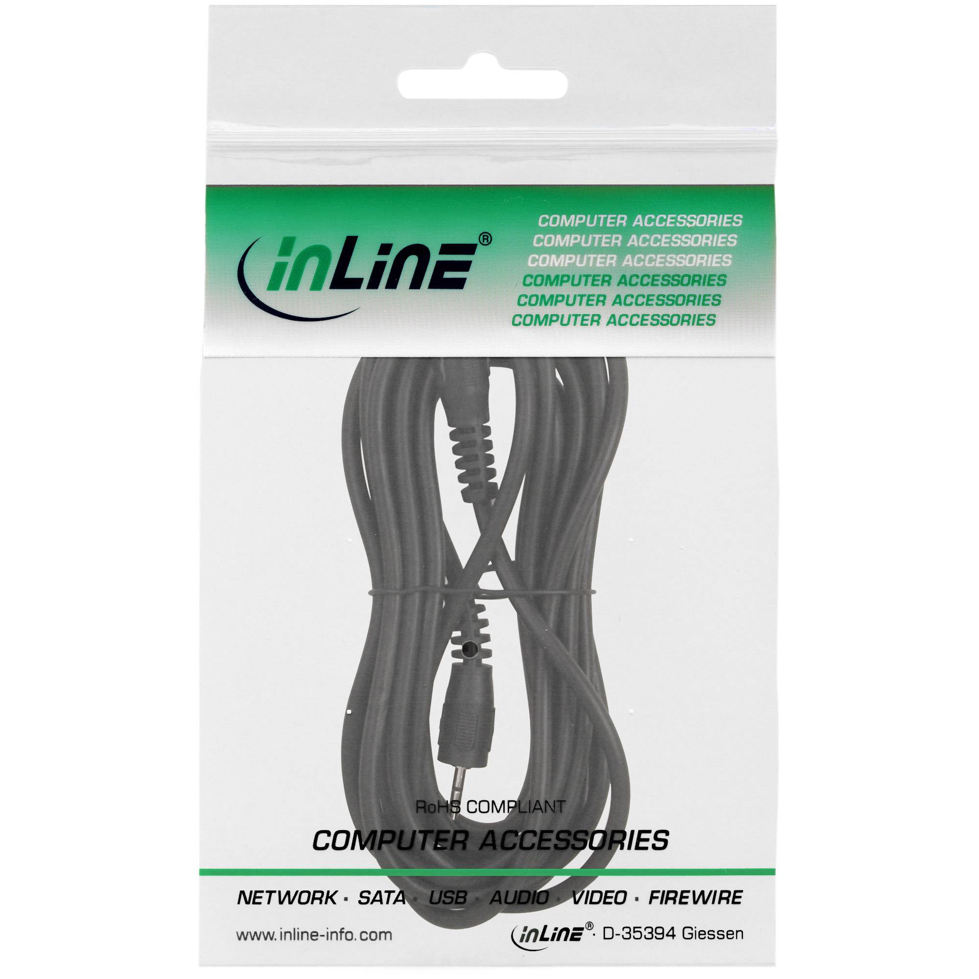 INLINE - Klinke Kabel - 2,5mm Stecker / Stecker - Stereo - 5m
